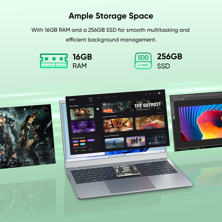 VIGSENUP 15.6" Full HD Laptop with 16GB RAM 256GB SSD,Laptop Computer, Dual-core 6500Y Processor Up to 3.4GHz,WiFi5,USB-C, Poratable Business and Student Laptops