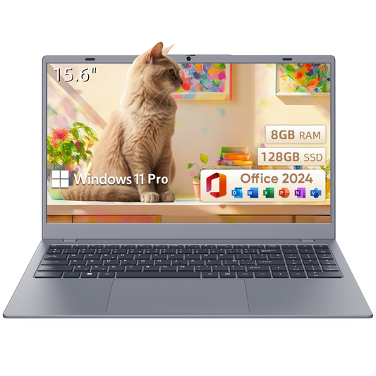 VIGSENUP Laptop,15.6'' Laptop Computer,8GB RAM LPDDR4 128GB SSD(Expandable to 1TB), AMD Athlon Processor Up to 2.6 GHz,WiFi 5,BT 5.0, Webcam, Portable and Slim Laptop